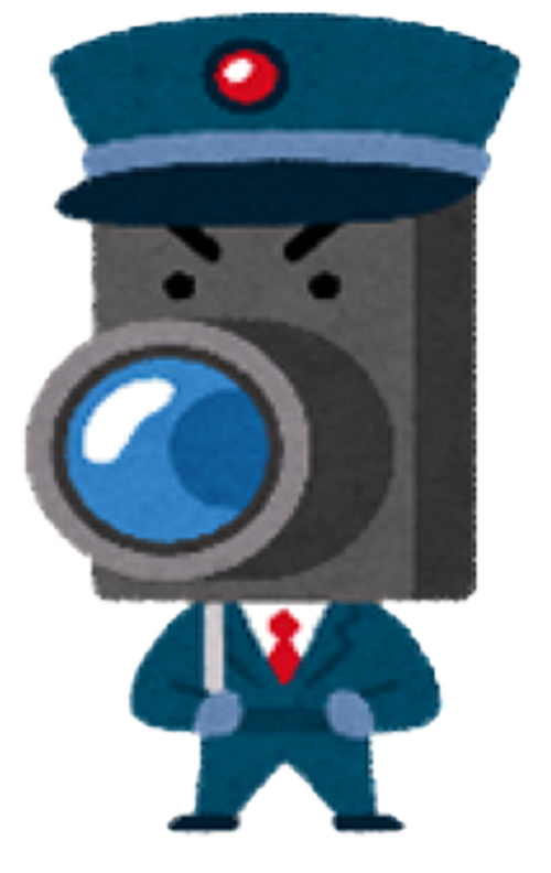 防犯カメラの警備員のイラスト